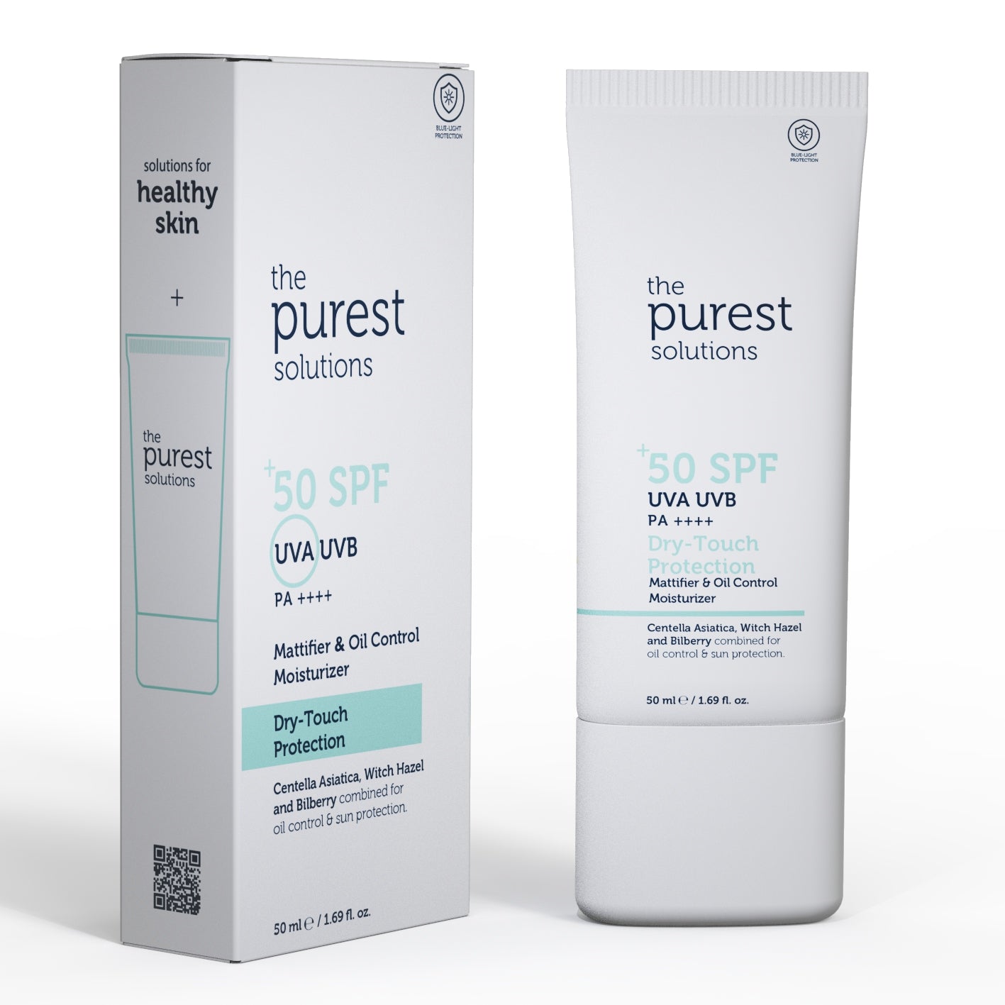 DRY TOUCH PROTECTION SPF50+ 50ML – MATTIFIER & OIL CONTROL MOISTURIZER – THE PUREST SOLUTIONS